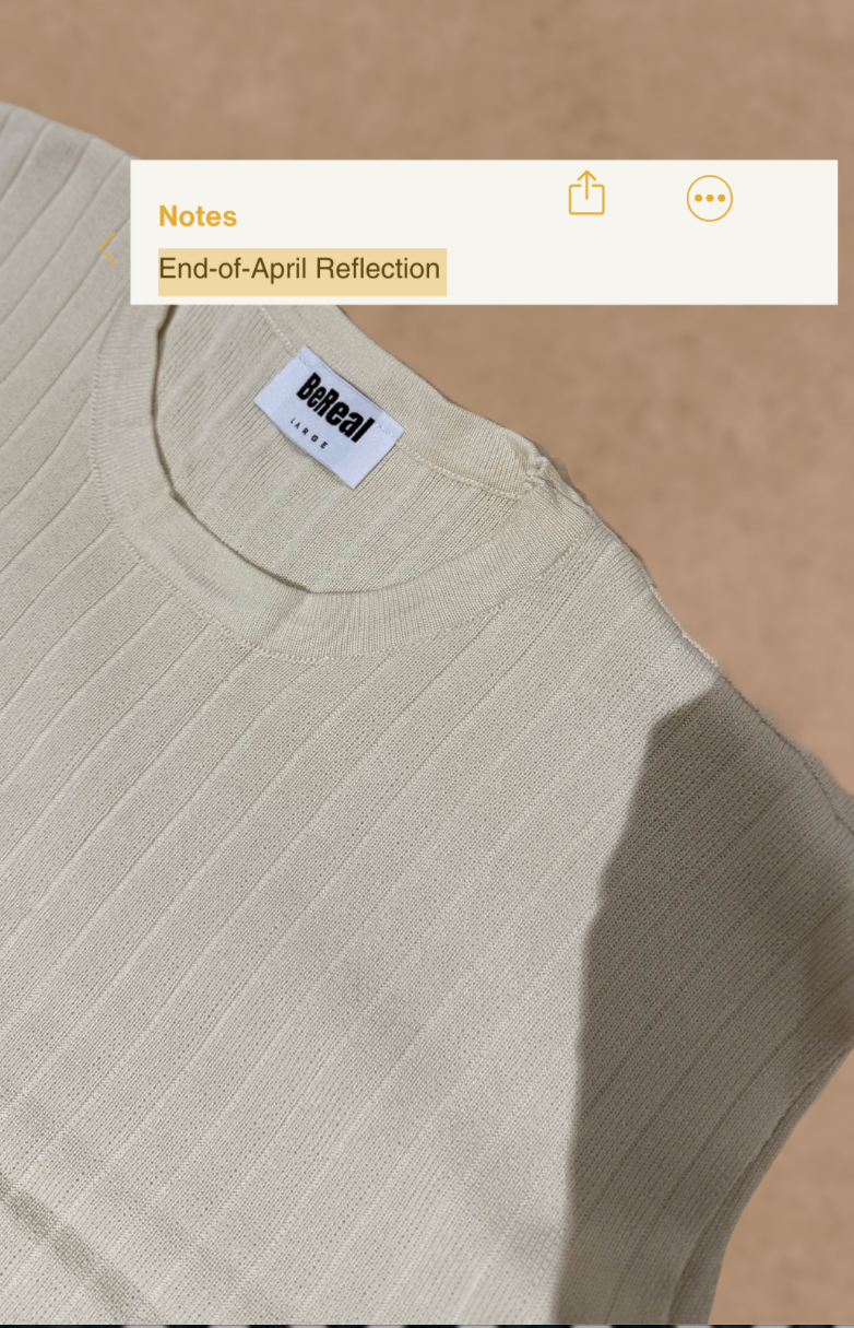 End-of-April Reflection: What Style Means When You Stop Trying So Hard