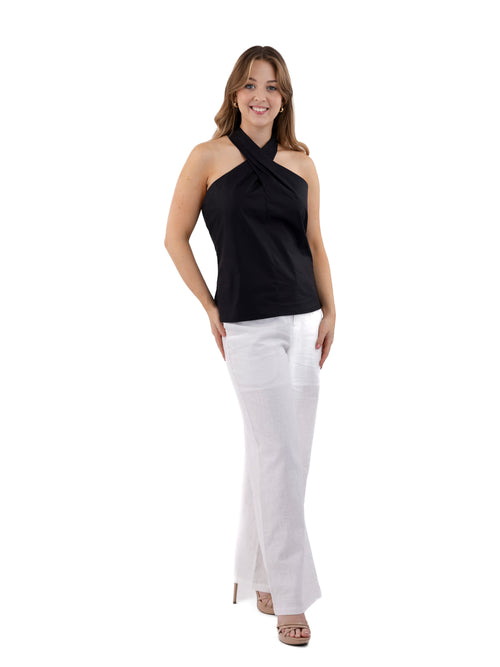 BeReal, white linen trousers, white trousers, white pants