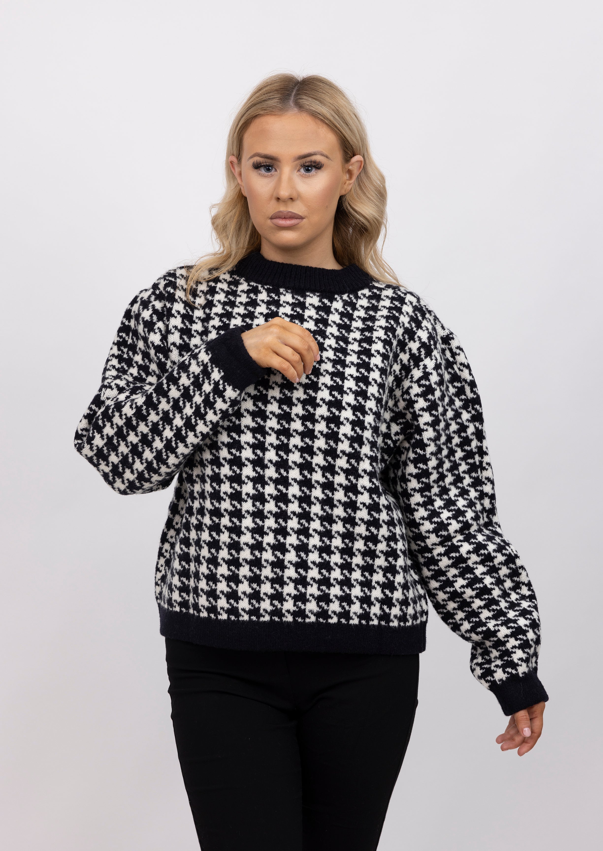 Houndstooth Women Jumper, Women's Clothing, Women's Fashion ,BeReal ,BeReal Wear 